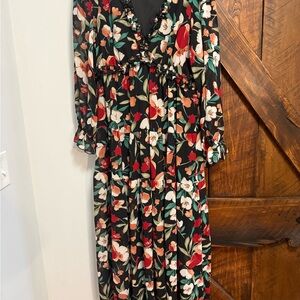 Floral Long Sleeve Maxi Dress